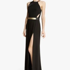 Halston Heritage Belted Crepe Gown Size 2